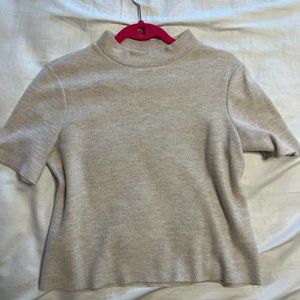 Beige Mock neck t-shirt Zara